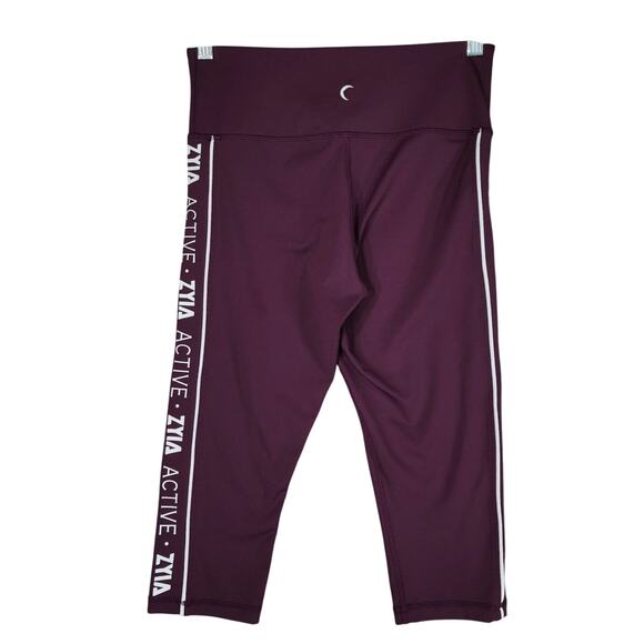 Zyia Active Legging 6-8 Women Light N Tight High‎ Rise Crop Tuxedo Spellout 16" - Picture 1 of 9